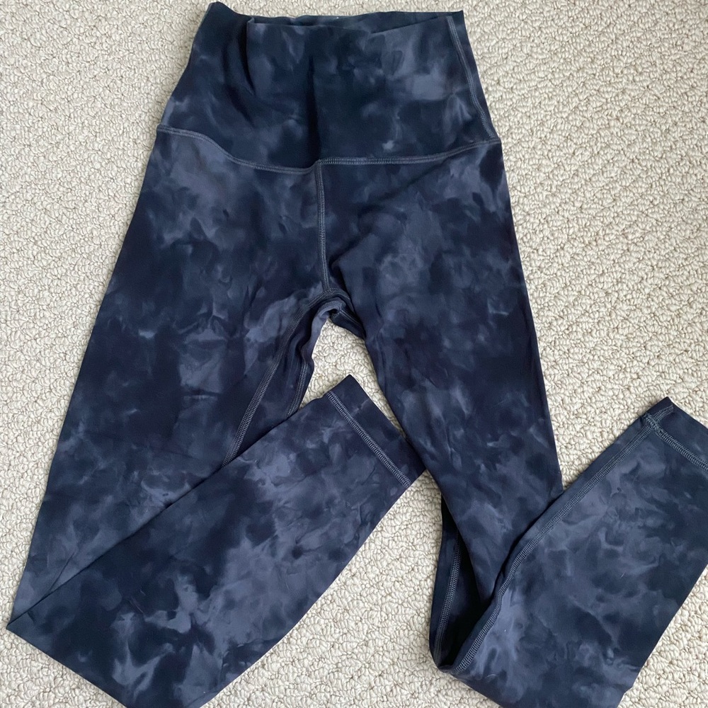 Lululemon Dark Blue/Grey Marble High Waist Align Leggings 7/8 length
